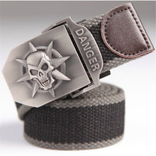 Canvas Belt Metal Skull Tactics Woven Belt - Bachelor Hut