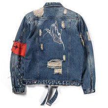 Destroyed Arm Patch Denim Jacket