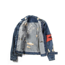 Destroyed Arm Patch Denim Jacket