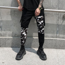 Split snow camo joggers