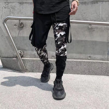 Split snow camo joggers