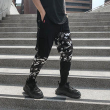 Split snow camo joggers