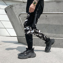 Split snow camo joggers