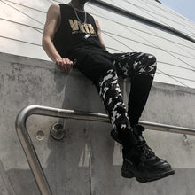 Split snow camo joggers