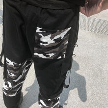 Split snow camo joggers
