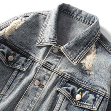 Floral blocks denim jacket