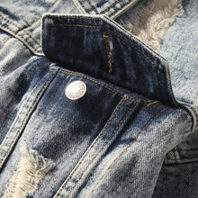 Floral blocks denim jacket