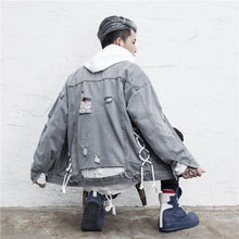 Destroyed knot denim jacket