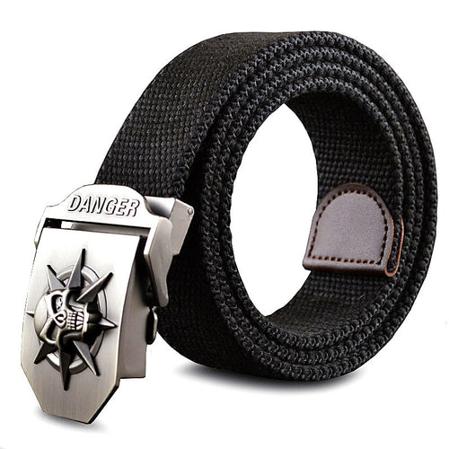 Canvas Belt Metal Skull Tactics Woven Belt - Bachelor Hut