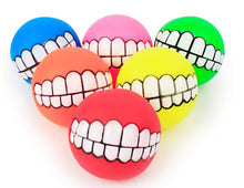 Funny Pets Dog Puppy Cat Ball Teeth Toy PVC Chew Sound Dogs Play Fetching Squeak Toys Pet Supplies