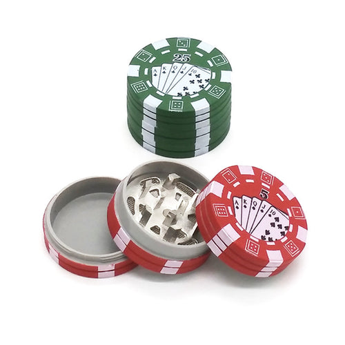 3 Layer Poker Chip  Herb and Tobacco Grinder - Bachelor Hut